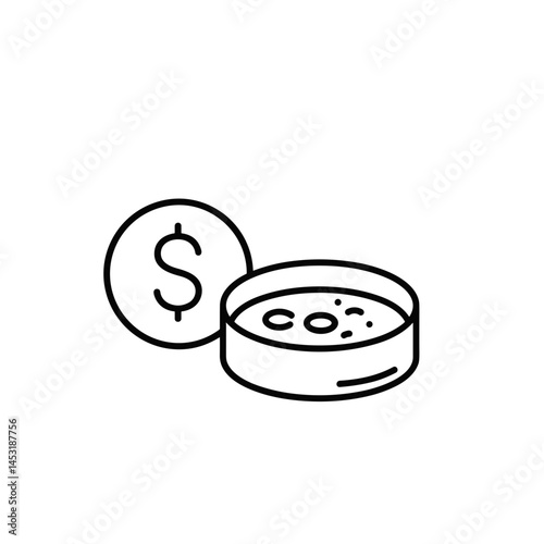 Cost of IVF Treatment with Dollar Sign and Petri Dish  
