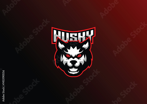 illustration dog husky esport logo for team squad