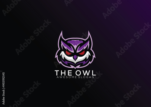 illustration owl head esport logo for team squad