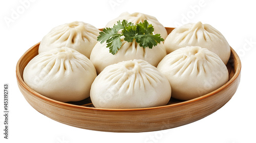 Baozi (Steamed Buns) isolated in White background ,Transparent Background ,Food image