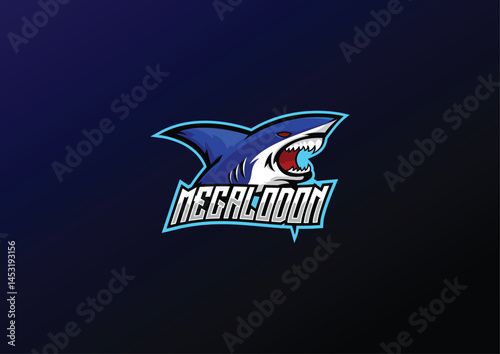 illustration shark esport logo for team squad
