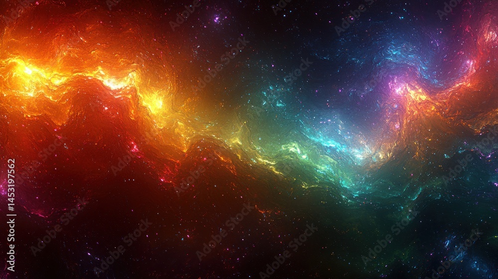 Fototapeta premium Cosmic Nebula: A Symphony of Colors in the Universe
