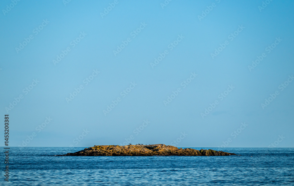 Tiny Rock Island Sits in the Atlantic Ocean Off the Coast of Acadia