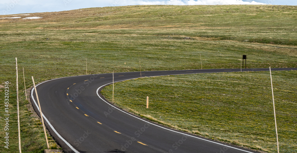 Trail Ridge Road Bends through the Tundra in Rocky Mountain National Park