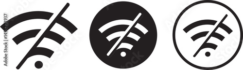 wireless or wifi internet connection icon vactor set. Wireless symbol collection. no wifi sign on white background symbol.