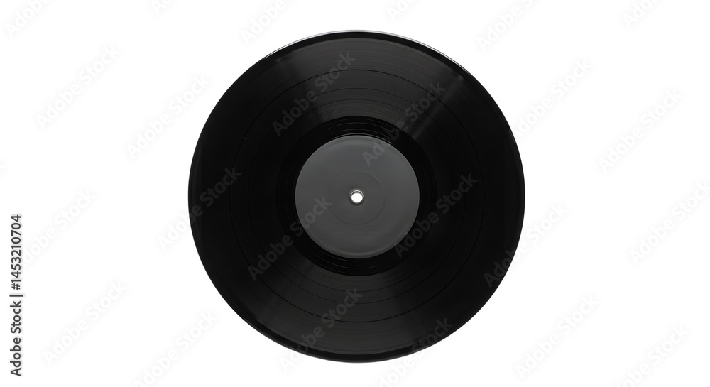 Fototapeta premium Vinyl record music disc audio player vintage sound turntable groove entertainment retro design art object on transparent background