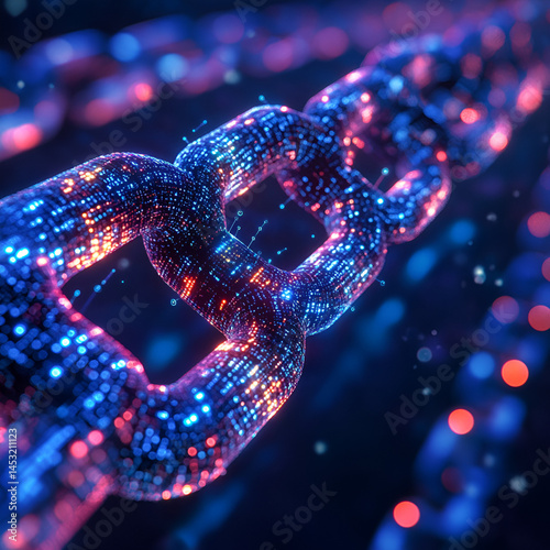 Chain glowing in neon colours 