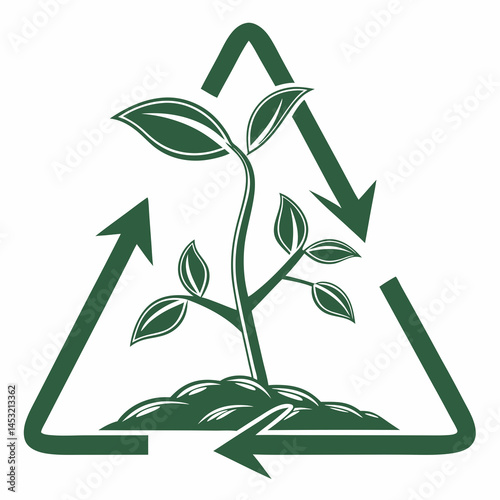 vector illustration of a green plant