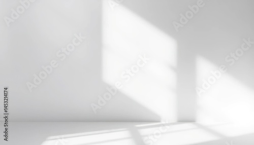 Wallpaper Mural Illuminating Minimalism: A Bright, Clean Room with Elegant Shadow Patterns Torontodigital.ca