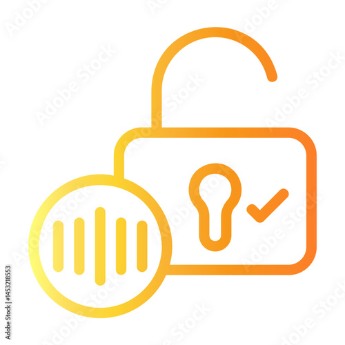 unlock Line Gradient Icon