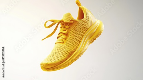 Yellow Sneaker on White Background