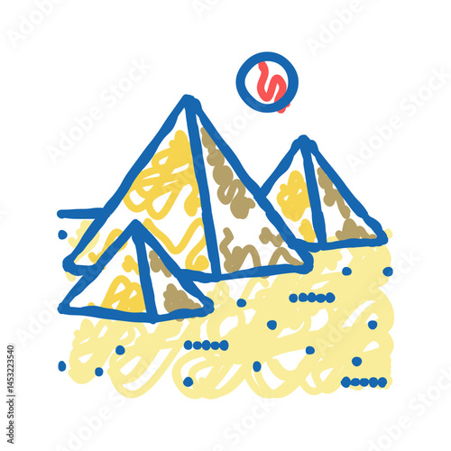 pyramid egypt construction icon doodle illustration