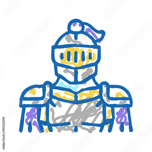 knight fairy tale icon doodle illustration