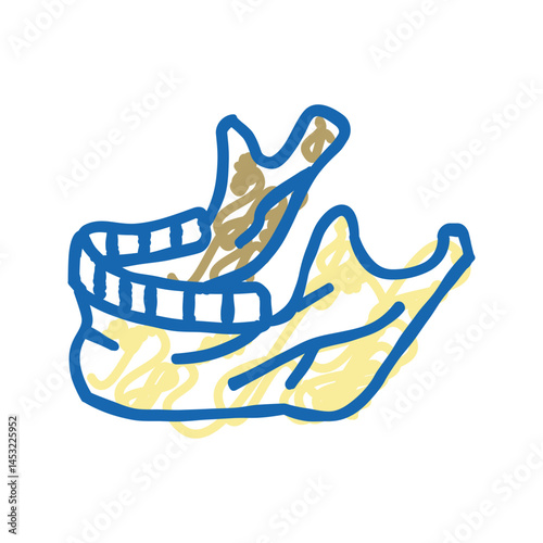 jaw bone icon doodle illustration