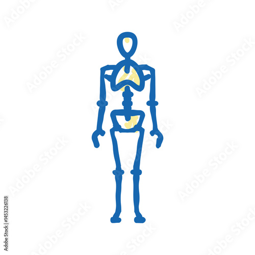skeleton bones human icon doodle illustration