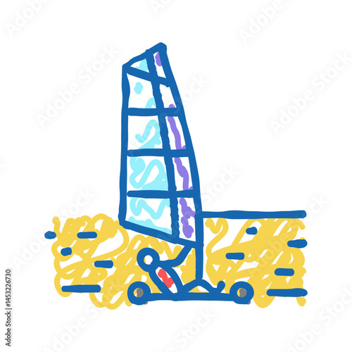 land sailing icon doodle illustration