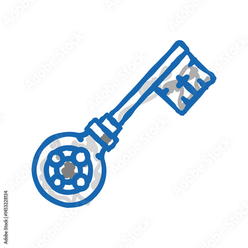 key medieval icon doodle illustration