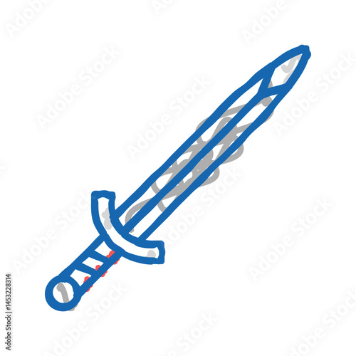 sword weapon icon doodle illustration