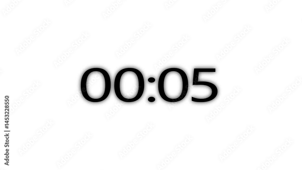 Time Counter of 60 second or 1 minute on a transparent background. Isolated chronometer simple Numbers in alpha channel. Countdown and time running