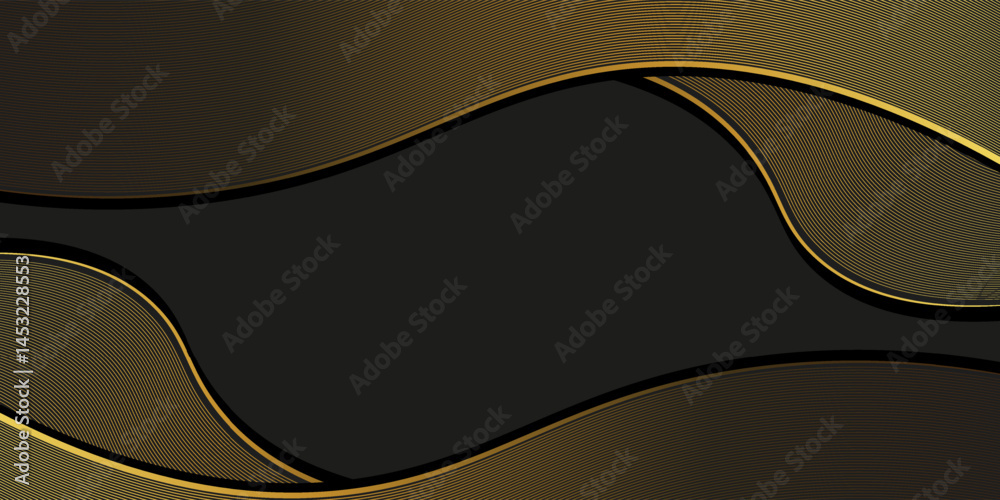 Fototapeta premium Abstract black and gold lines luxury background