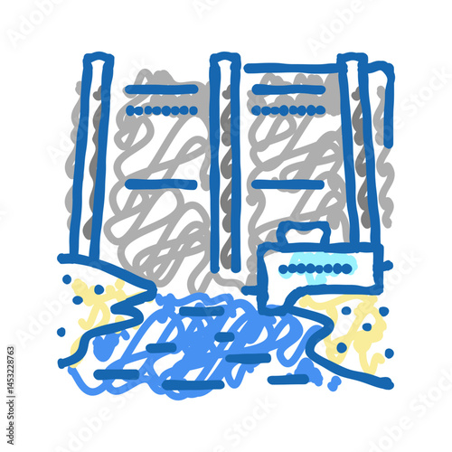 reservoir water icon doodle illustration