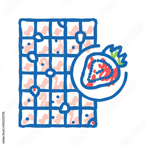 strawberry chocolate icon doodle illustration