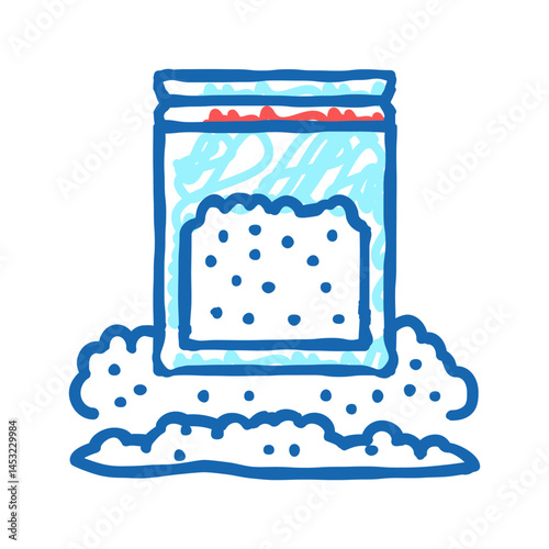 cocaine drug icon doodle illustration