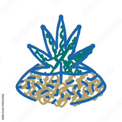 marijuana drug plant icon doodle illustration