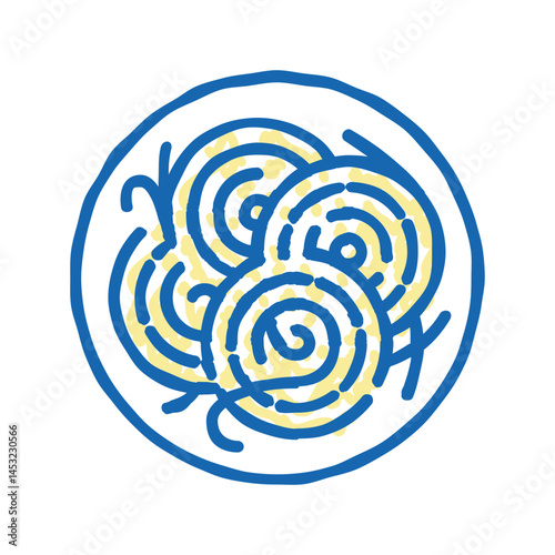 plate pasta icon doodle illustration