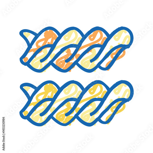 fusilli pasta icon doodle illustration
