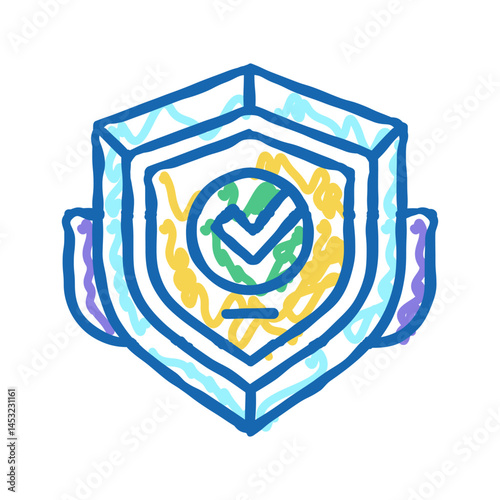 badge quality icon doodle illustration