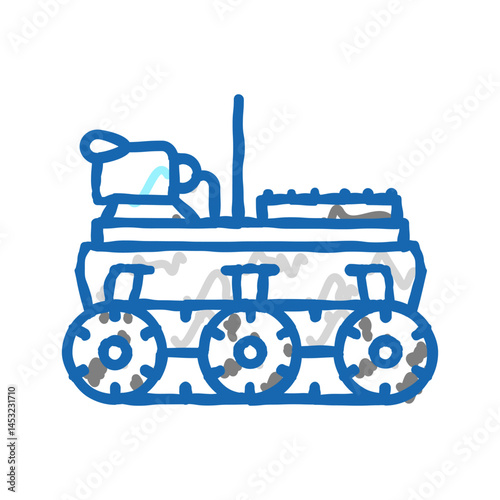 autonomous robot icon doodle illustration