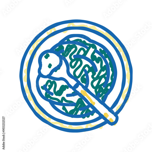 puree spinach icon doodle illustration
