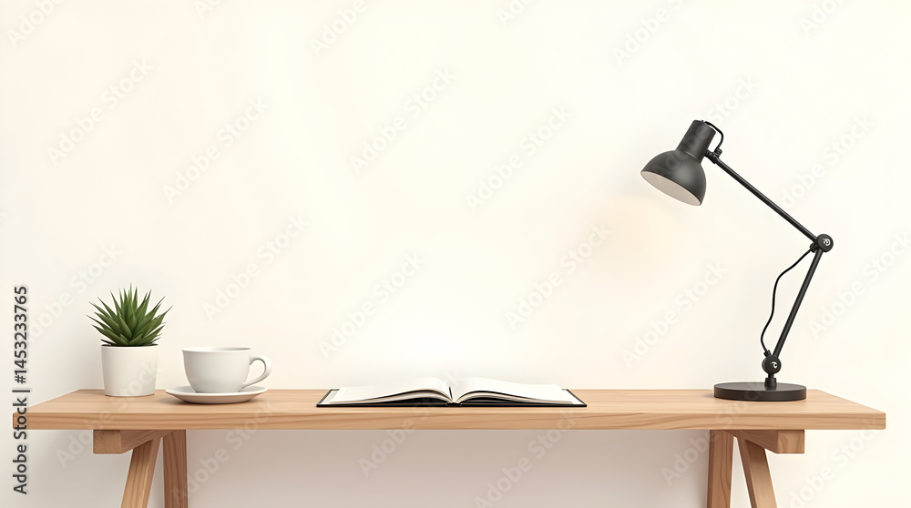 Original Minimalist Workspace Desk Illustration with Artistic Flair Original Minimalist Workspace Desk Illustration with Artistic Flair