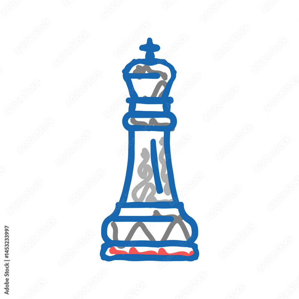 king chess icon doodle illustration king chess icon doodle illustration