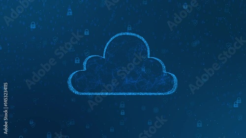 Cloud security. interconnected nodes. symbolizing cloud computing and data networks in technology