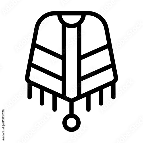 poncho Line Icon