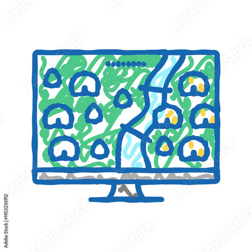 strategy video game icon doodle illustration