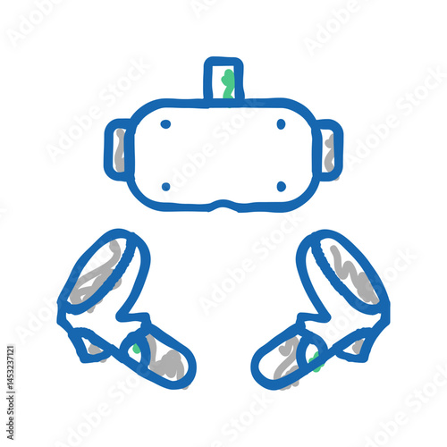 vr headset icon doodle illustration