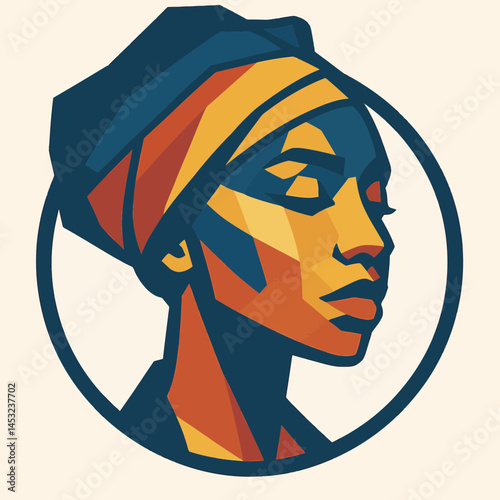 Colorful african themed face in vector format