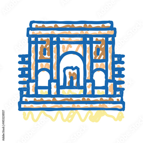 carthage historic building icon doodle illustration