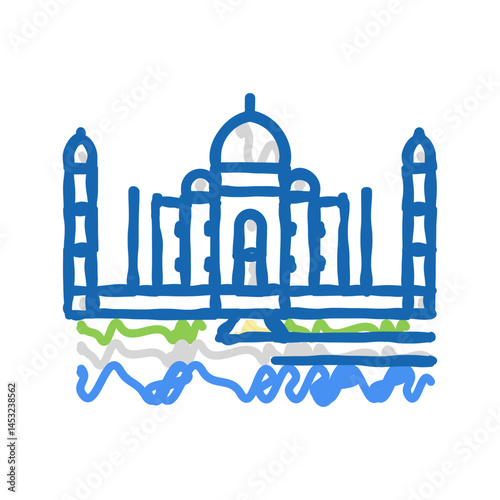 taj mahal icon doodle illustration