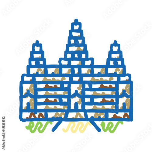 angkor wat icon doodle illustration