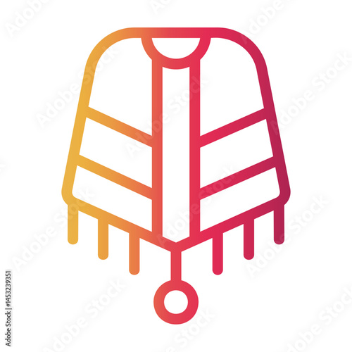 poncho Line Gradient Icon