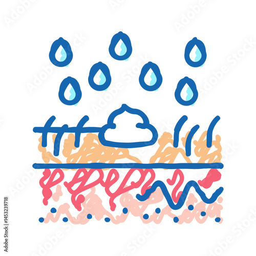 cream for wet hair icon doodle illustration