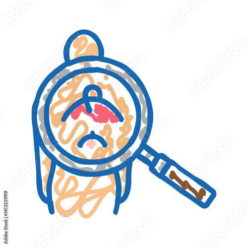back ingrown hair research icon doodle illustration