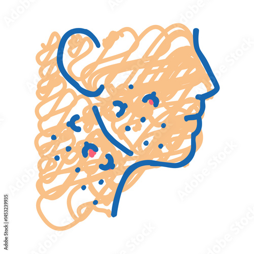 face neck ingrown hair icon doodle illustration