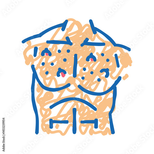 chest ingrown hair icon doodle illustration