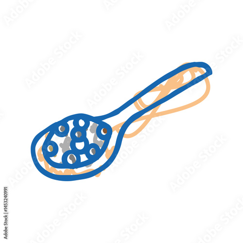 pepper wooden spoon icon doodle illustration