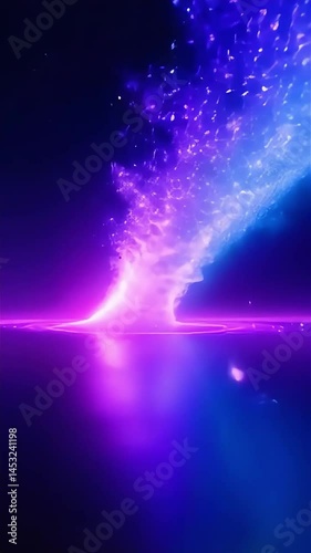 Glowing Particles Flowing Down in Swirl Slow Motion Abstract Design